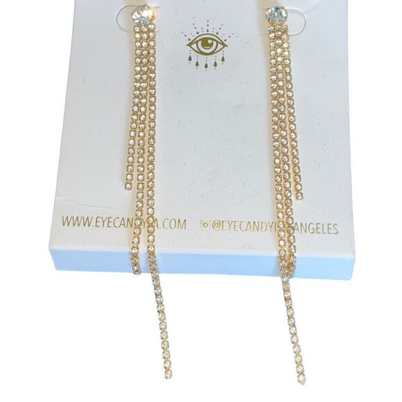 EyeCandy LA Crystal Fringe Statement Earrings - Picture 1 of 7